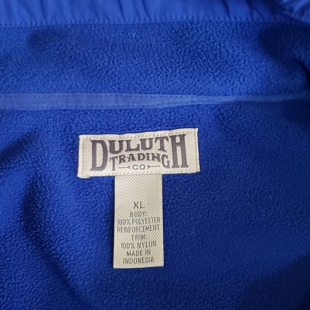 Duluth Trading Co Blue Full Zip Fleece Hoodie Reinforced Work Jacket Mens XL